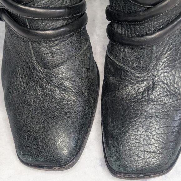 Zero + Maria Cornejo Dea Black Leather Harness Ankle Boots Wooden Clog, Size 39 - Picture 5 of 11